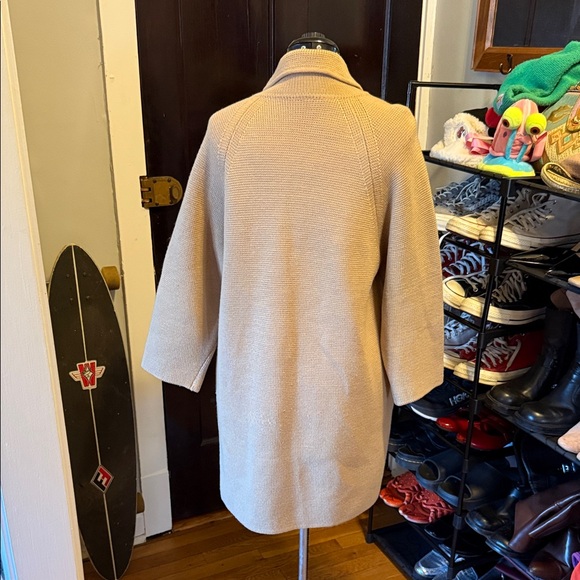 Women's 100% Wool Beige Coat - Picture 3 of 7